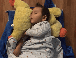 Child sleeping at a Kirkland Montessori School