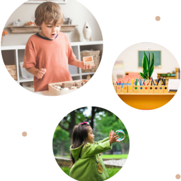 Montessori graphic using three photos.